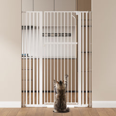 Floisdace 55.1 inch extra tall gate fully extended keeps pets secure in doorways