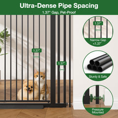 Floisdace 55.1 extra tall gate with extensions for adjustable width.