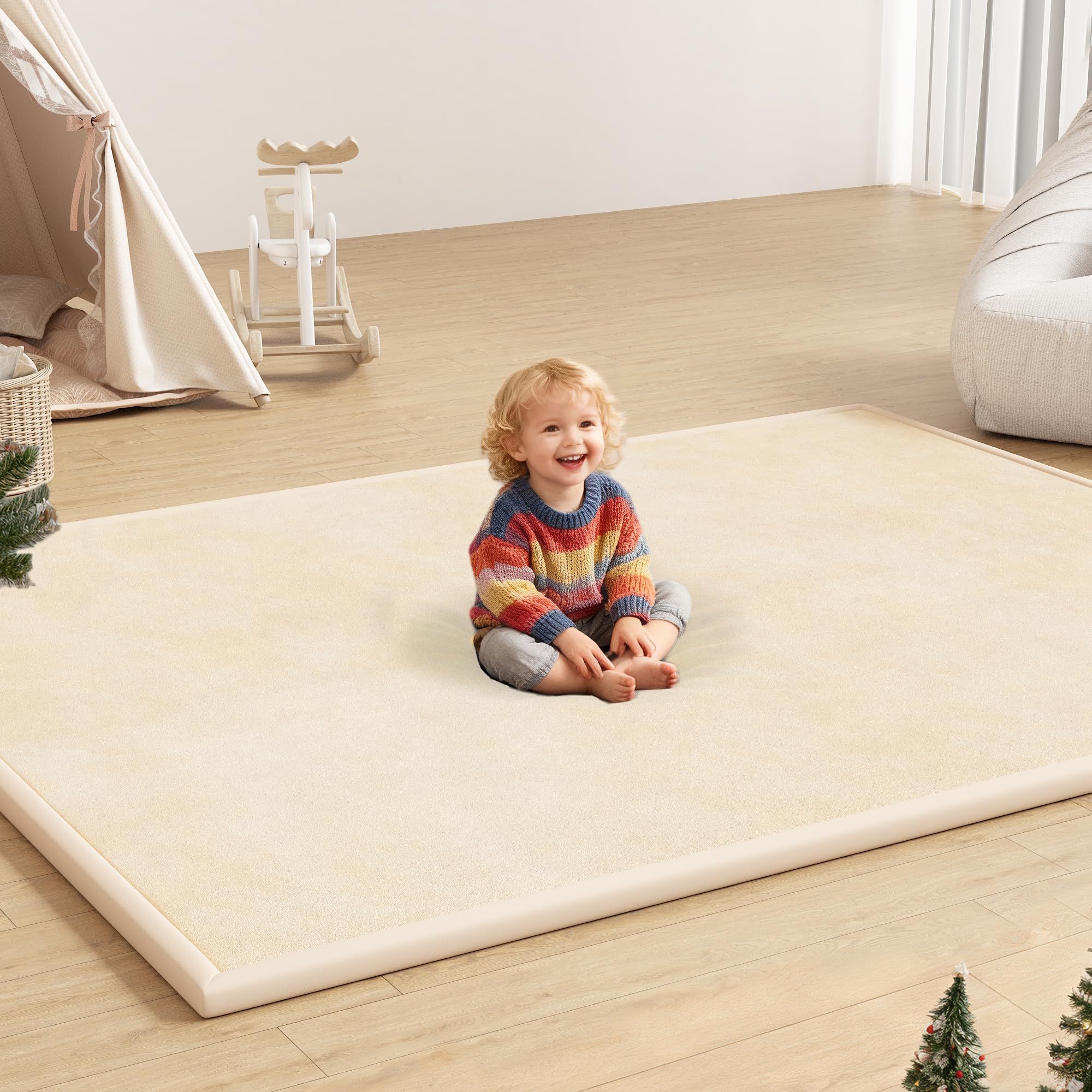 Floisdace baby play mat memory foam 1.3-inch cushions tummy time.