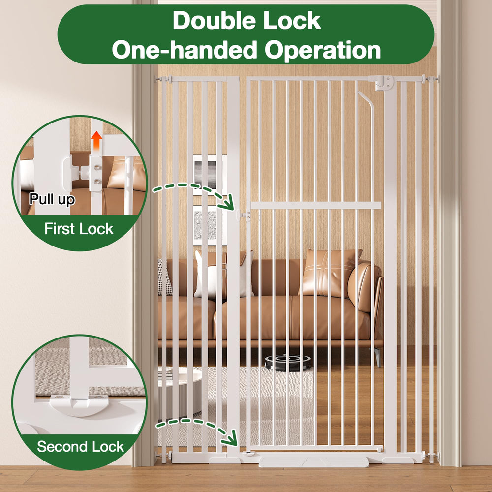 Floisdace tall gate in doorway prevents escapes for pets