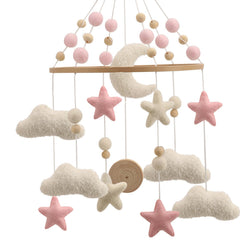 Flora & Ivy Cloud Mobile for Crib - pink stars add cozy night-time ambiance and gentle motion.