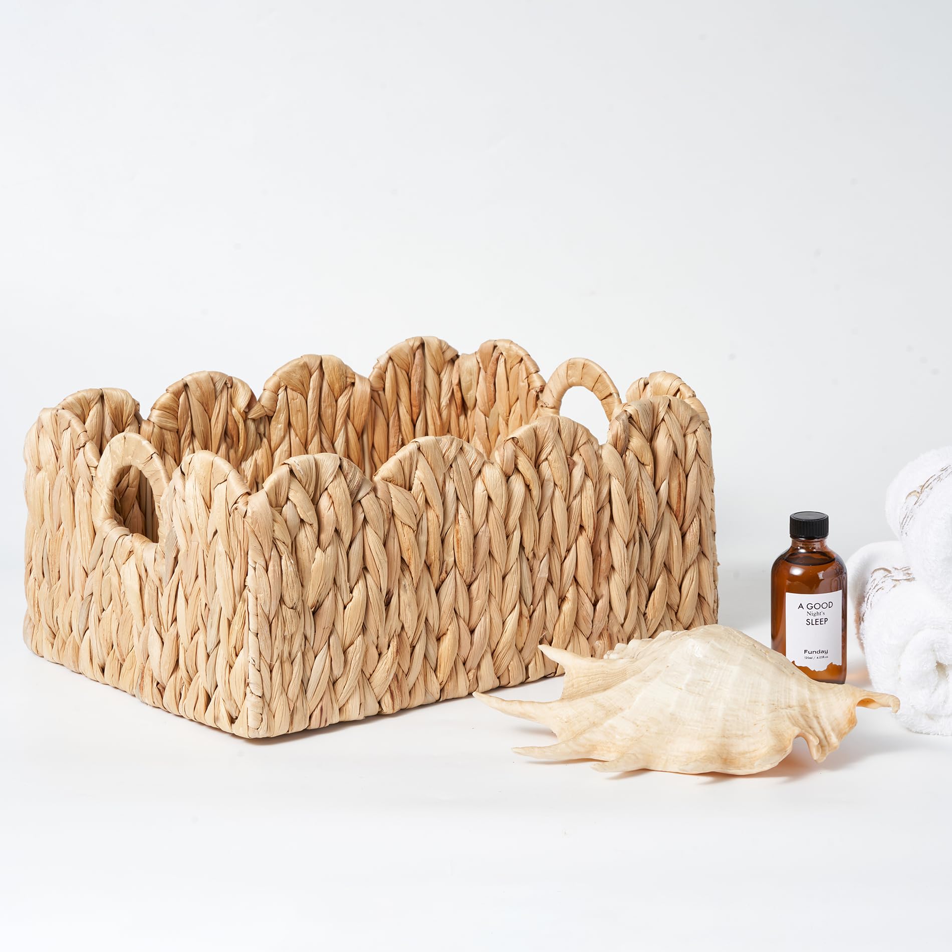 Floramill scalloped basket open weave detail – showcases handcrafted craftsmanship.
