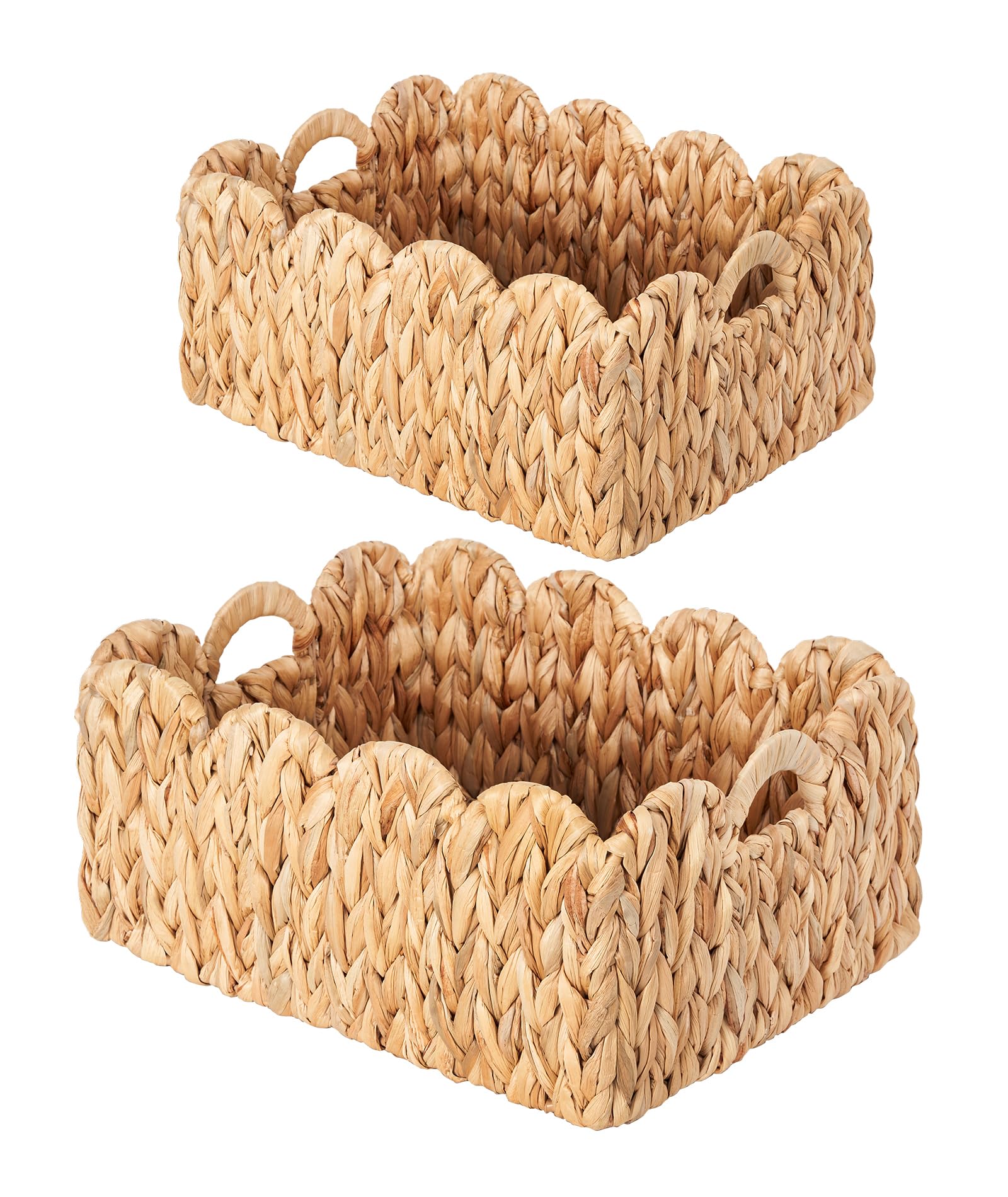 Floramill scalloped basket – water hyacinth large – ideal for stylish toy storage.