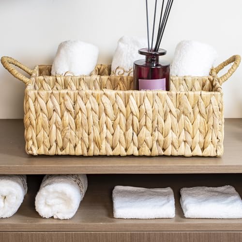 Floramill water hyacinth basket 4 compartments ideal for pantry, bathroom, or toy tidy.