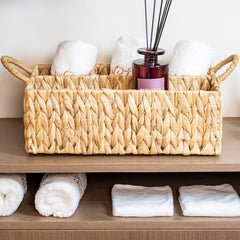 Floramill water hyacinth basket 4 compartments ideal for pantry, bathroom, or toy tidy.