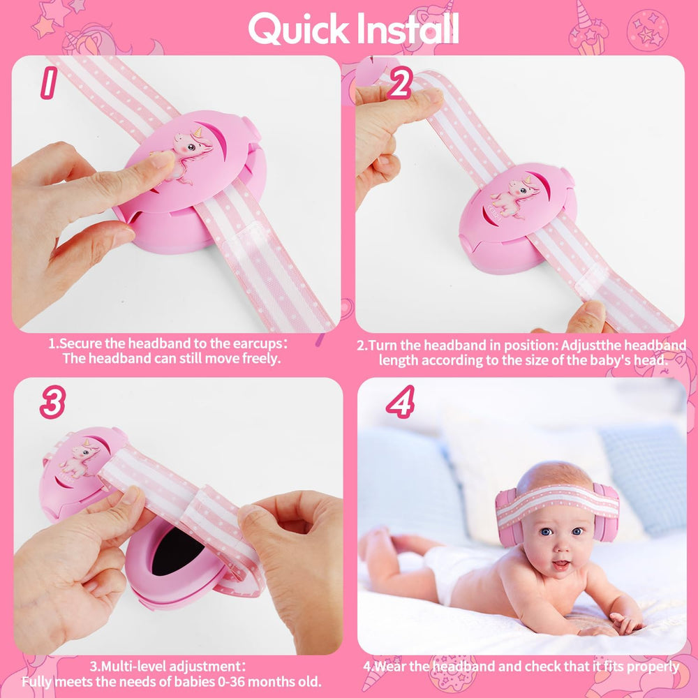 Floriogra Baby Headphones provide full-ear coverage to help babies sleep in noisy environments.