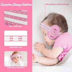 Floriogra baby headphones compact storage pouch enables travel on flights.