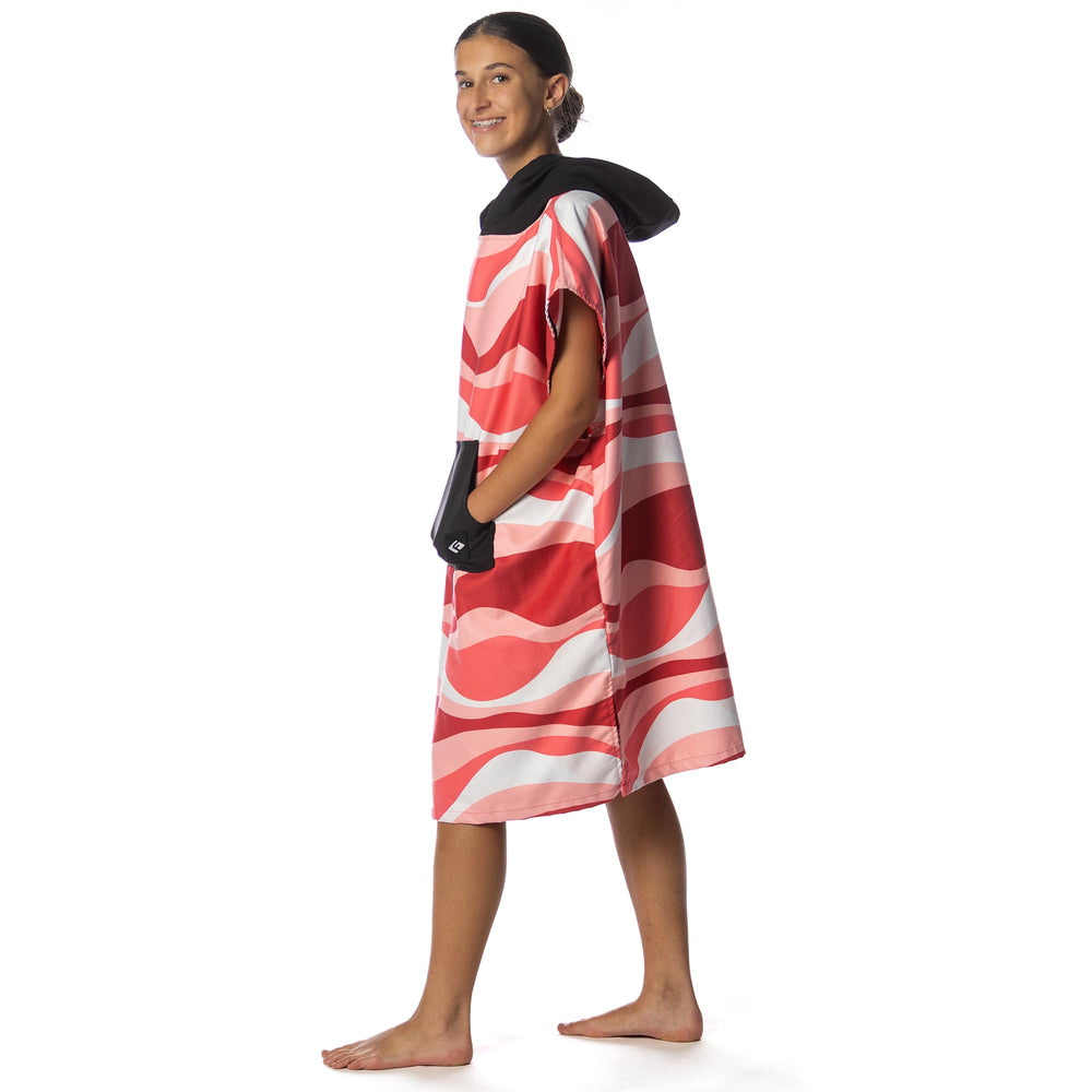Flow Changing Poncho Kids after-practice use at pool or beach keeps warm