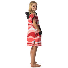 Flow Changing Poncho Kids front pocket pinkwave for easy changing and drying