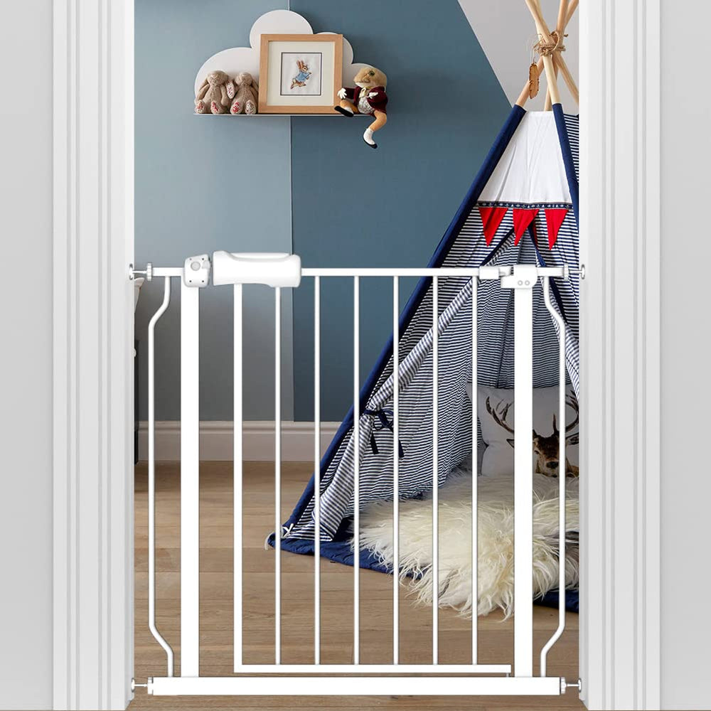 Flower Frail baby gate width-adjustable for fitting openings and safer stair area transitions.