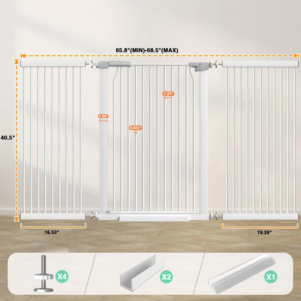 Flower Frail swing gate fits seamlessly in hallways and stairs.