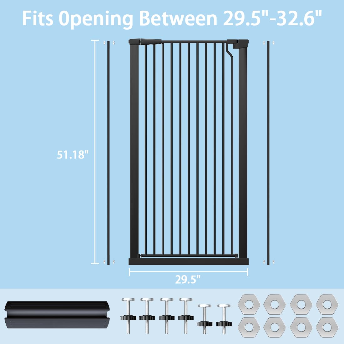 Flower Frail easy-installation gate with four bolts saves time.