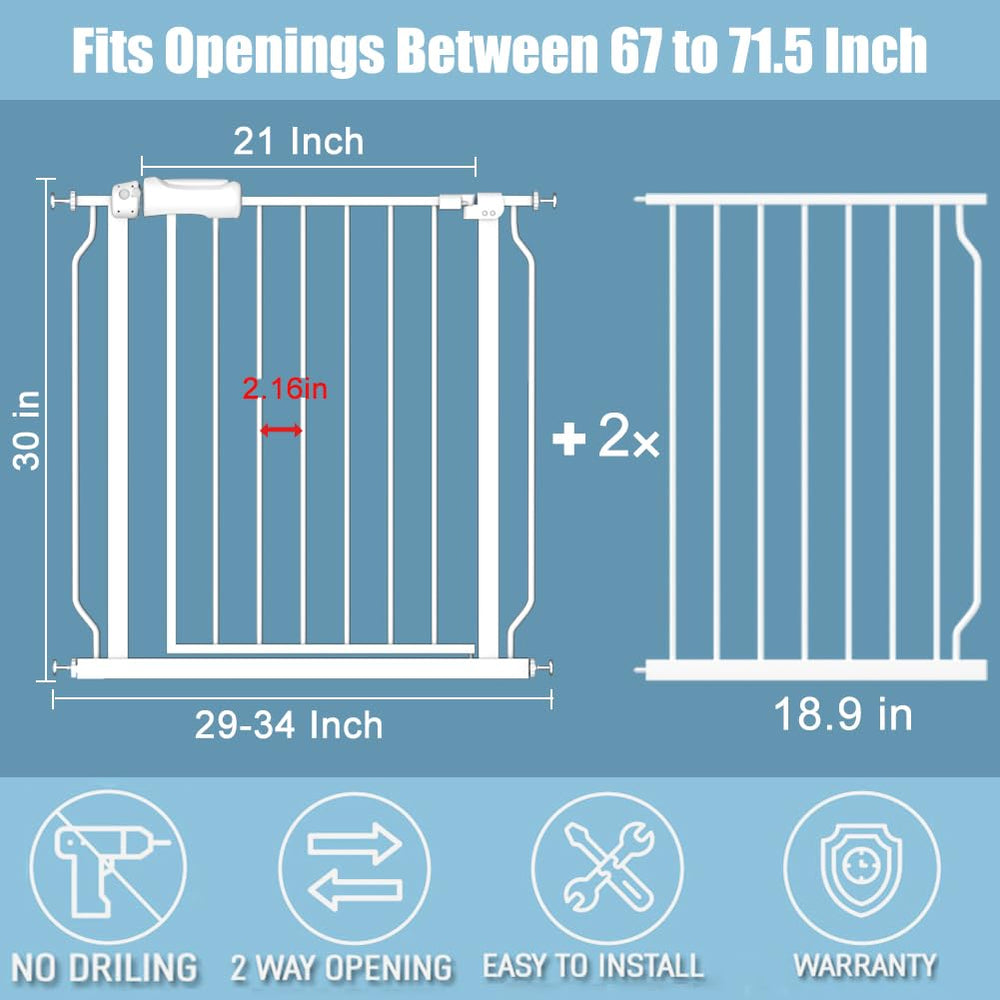 Flower Frail adjustable-width gate fits 24–29 inch openings.