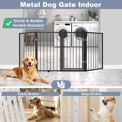 Flower Frail foldable-pet-gate-stairs extended demonstrates flexible layout for stairway boundaries.