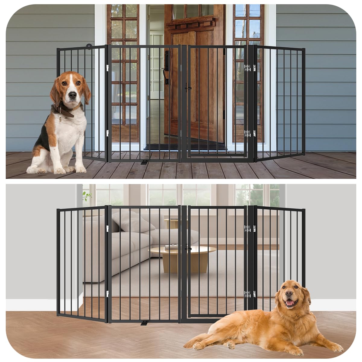 Flower Frail indoor-outdoor-gate ready for porch-yard use in all-weather metal.