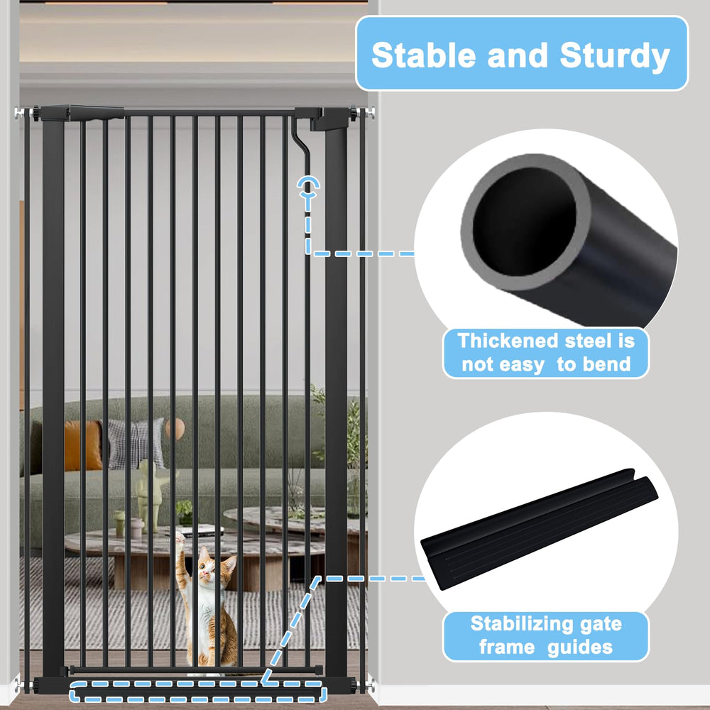 Flower Frail pressure-mounted pet gate no drilling for quick, wall-friendly setup.
