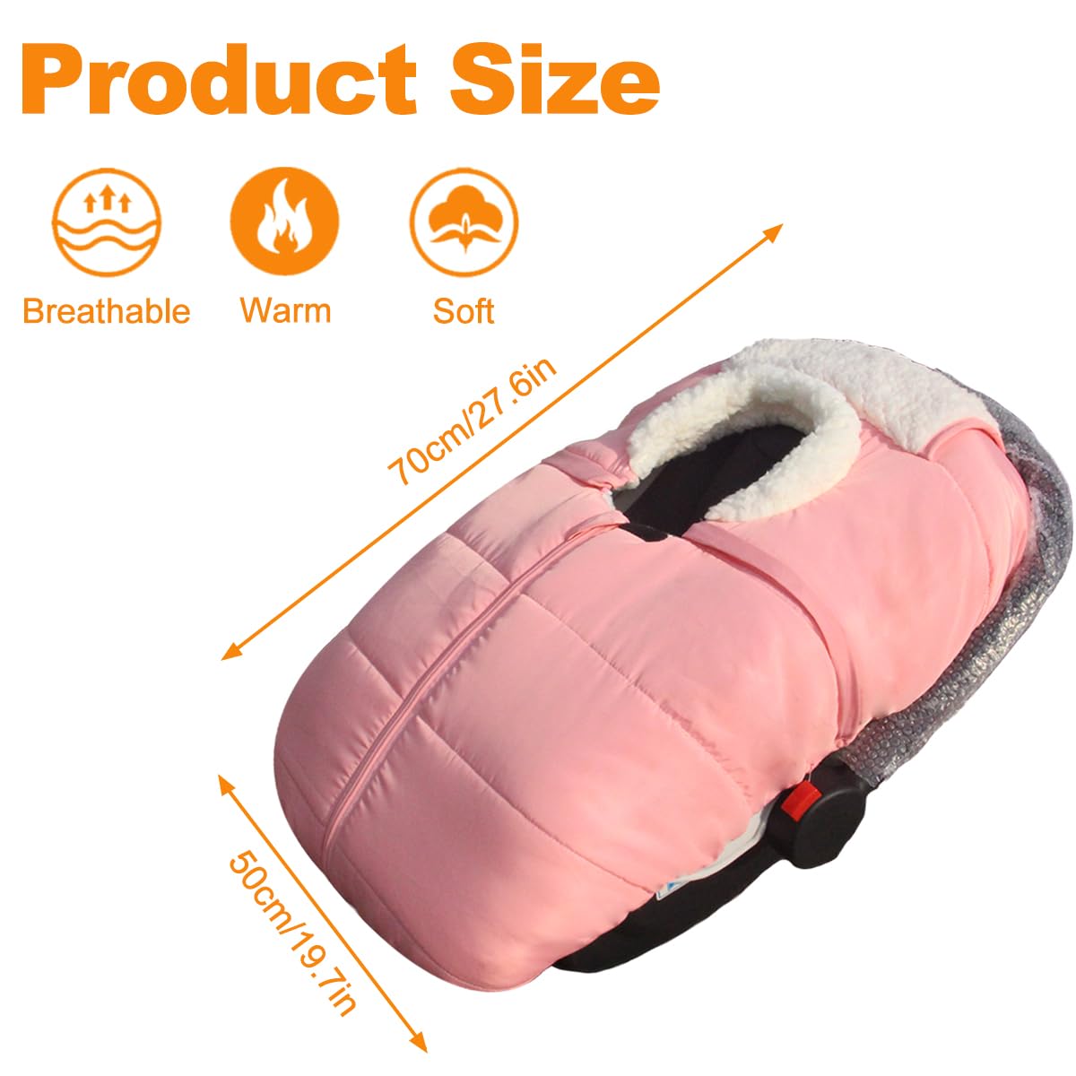 Flower Frail warm three-layer fleece system keeps baby cozy in chilly travels.