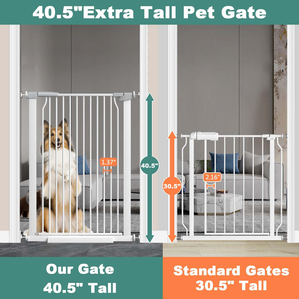 Flower Frail adjustable width gate fits wide doorways for flexible use.