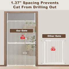Flower Frail auto-close swing gate demonstrates easy, hands-free passage.