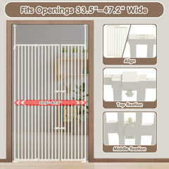 Flower Frail double-lock pet gate opening highlights secure access.