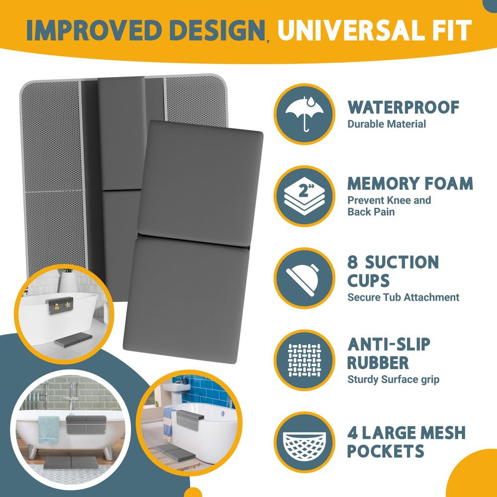 FluffyTub foldable design stows neatly between uses, saving bathroom space.
