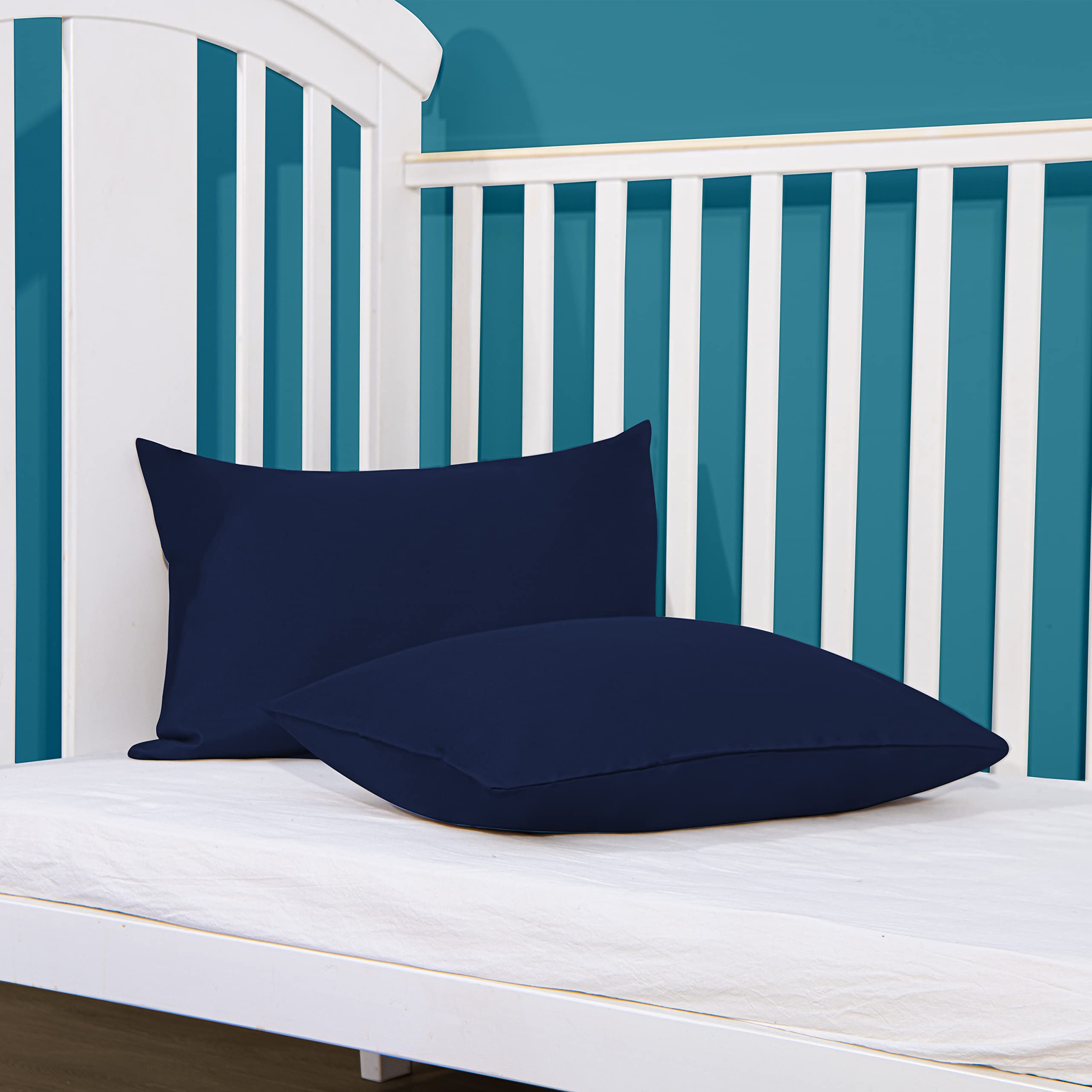 FLXXIE navy toddler pillowcase, 13x18 to 14x20 size range.