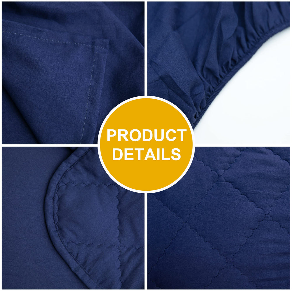FLXXIE navy pillowcase from toddler set with envelope closure for easy, secure sleep arrangements.