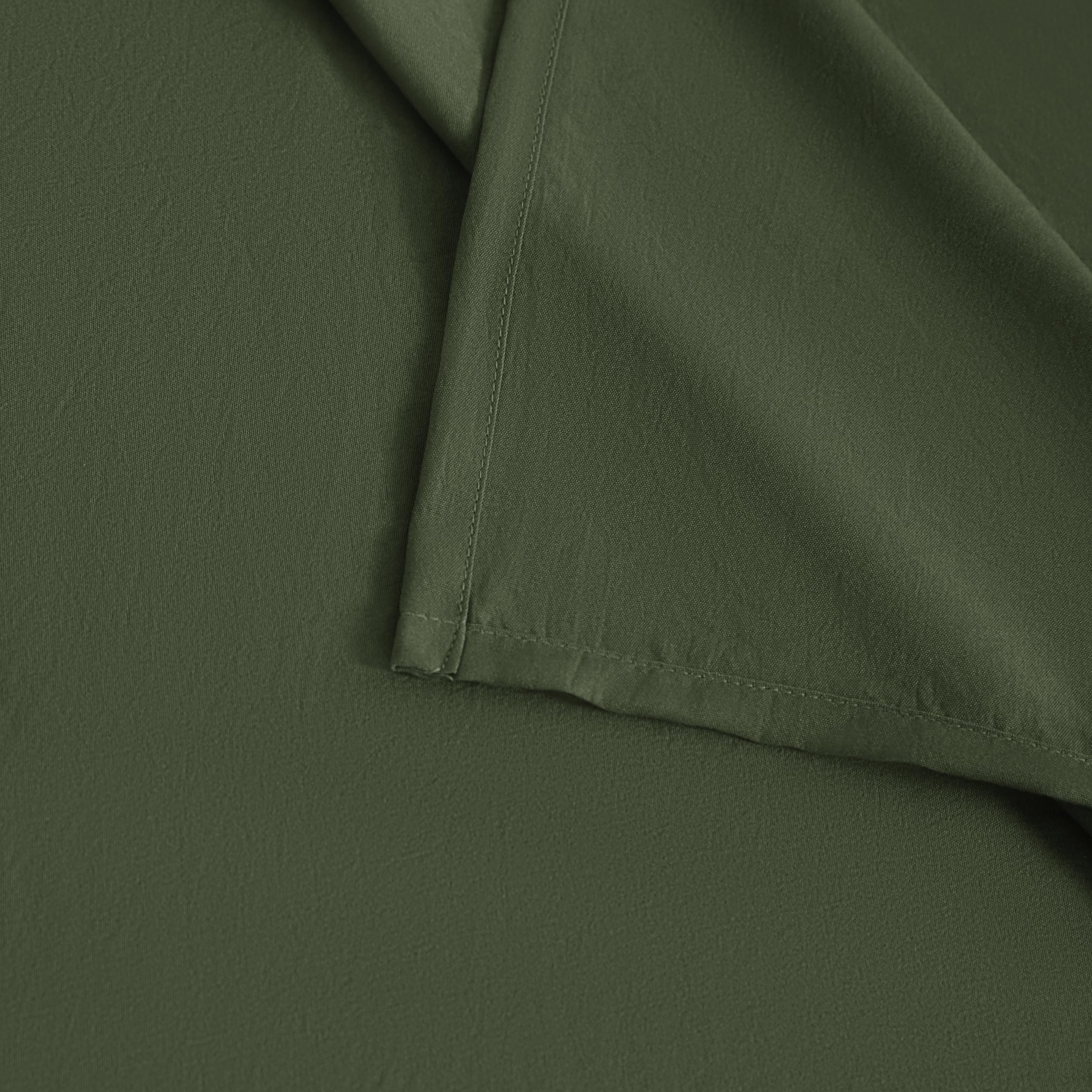 FLXXIE olive flat sheet showcases breathable microfiber for cozy bedtime layering