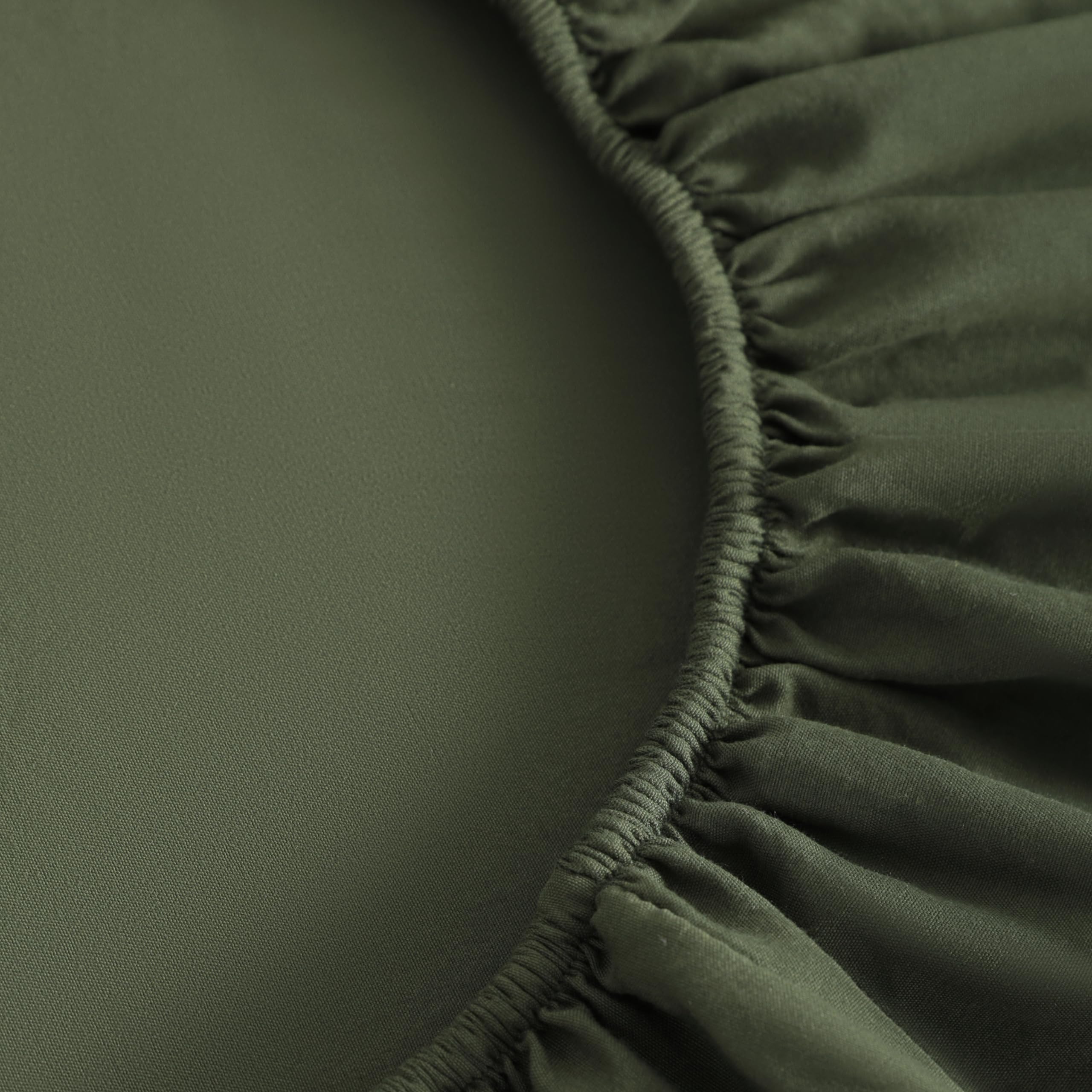 FLXXIE olive pillowcase demonstrates easy care and quick washing without color fading