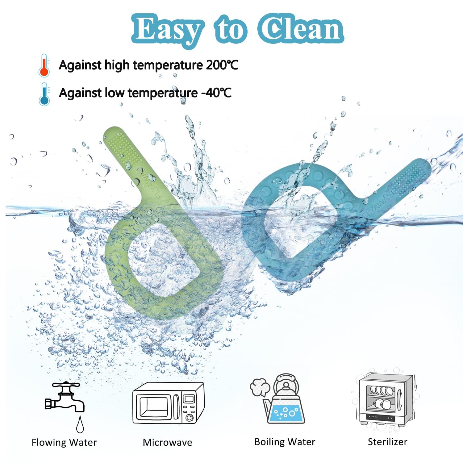 Flyaway baby teether four-pack provides versatile on-the-go options.