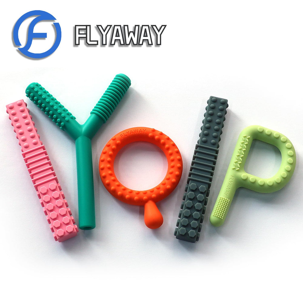 Flyaway baby teether offers quick cleanup after use