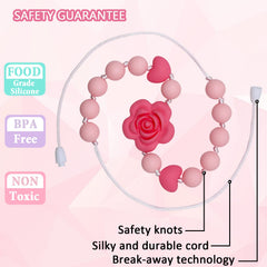 Flyaway chew necklace breakaway clasps enhance safety during active play
