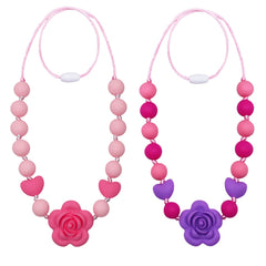 Flyaway chew necklace silicone closeup shows safe material for mindful chewing and sensory focus