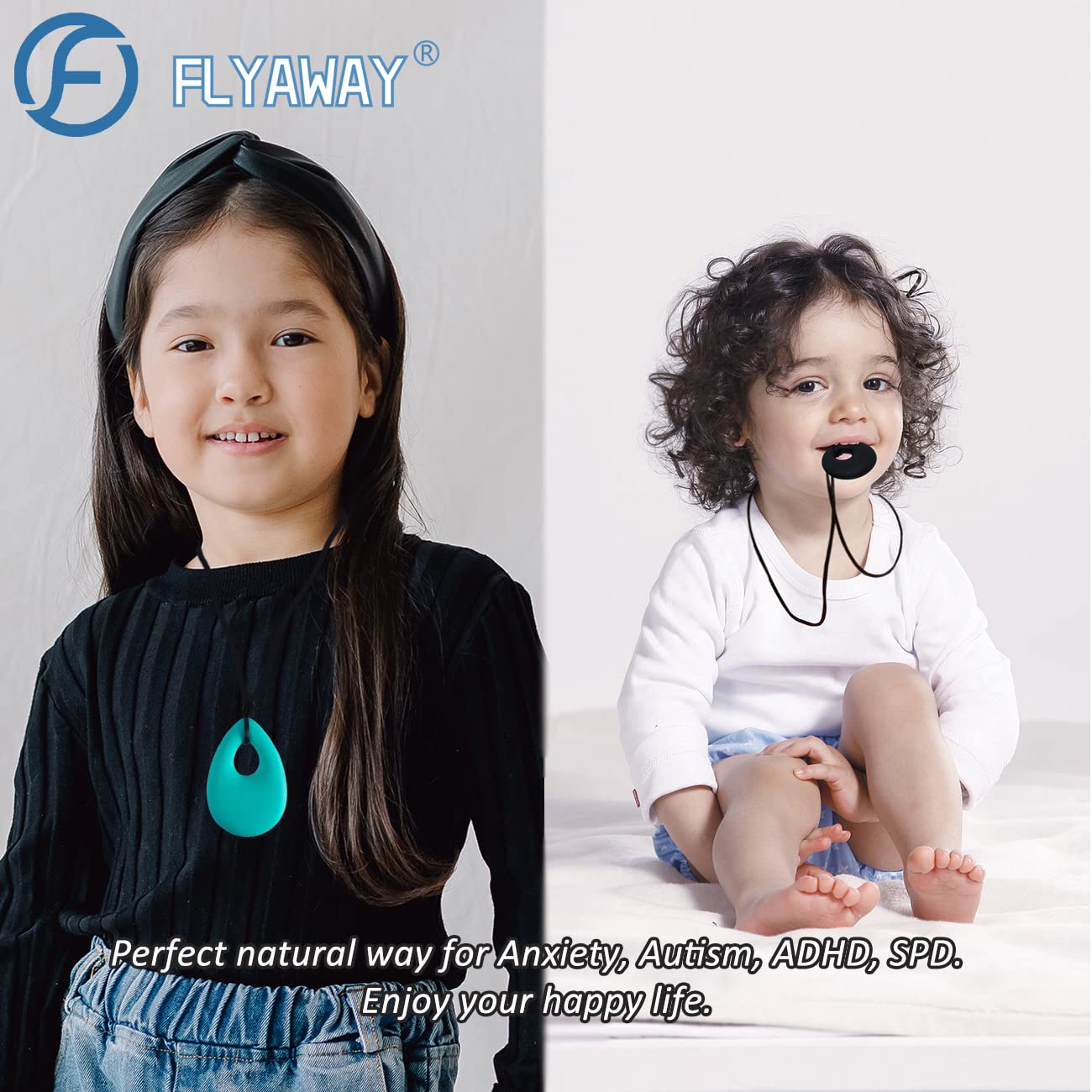 Flyaway colorful beads worn by kids providing subtle sensory input during learning