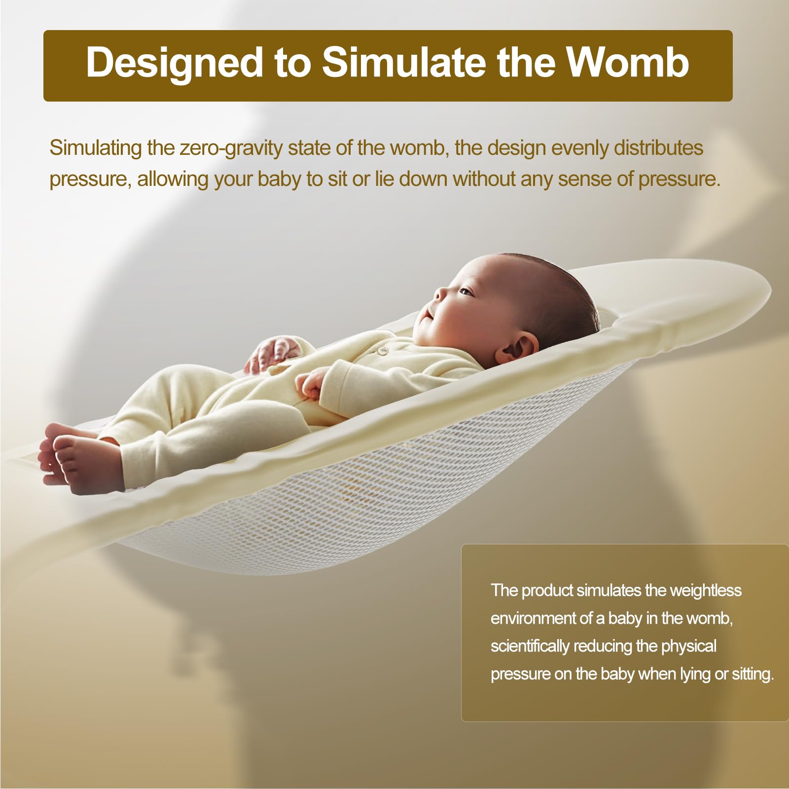 FlyBoss baby bouncer harness close-up shows secure, adjustable safety strap.