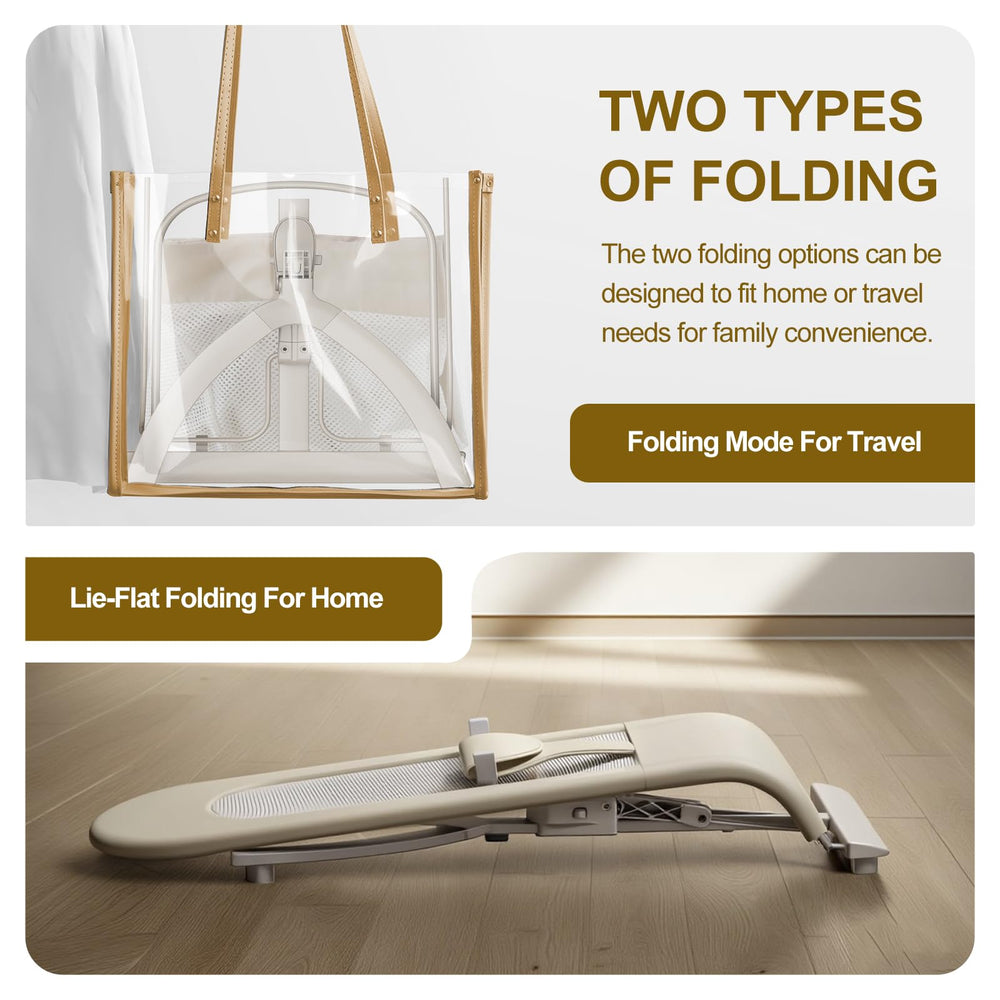 FlyBoss ergonomic seat supports baby's back and hips for comfortable seating.