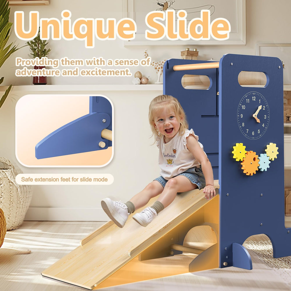 FlyingBoom Toddler Tower adjustable heights fit growing children for years.