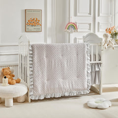 Flysheep crib skirt 28x52 with 14-inch drop completes a tidy nursery look.