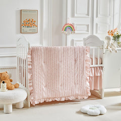 Flysheep ruffle fringe comforter edge adds decorative texture to the crib
