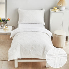 Flysheep toddler bedding comforter tufted detail provides cozy warmth for naptime