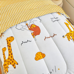 Flysheep elephants pattern close-up highlights kid-friendly animals for bedtime appeal.