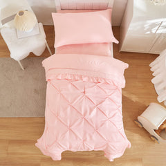 Flysheep toddler bedding flat sheet pink smooth surface for comfort