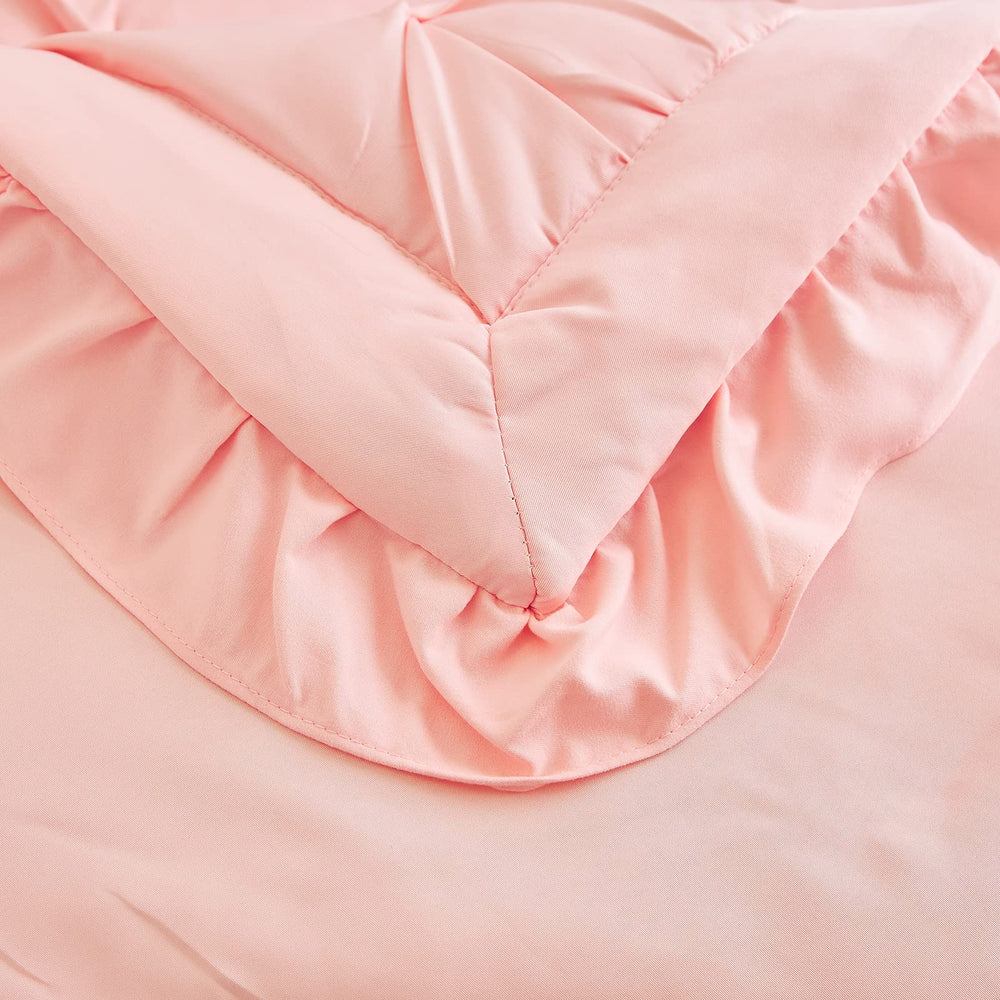 Flysheep toddler bedding pinch pleats pink geometric texture
