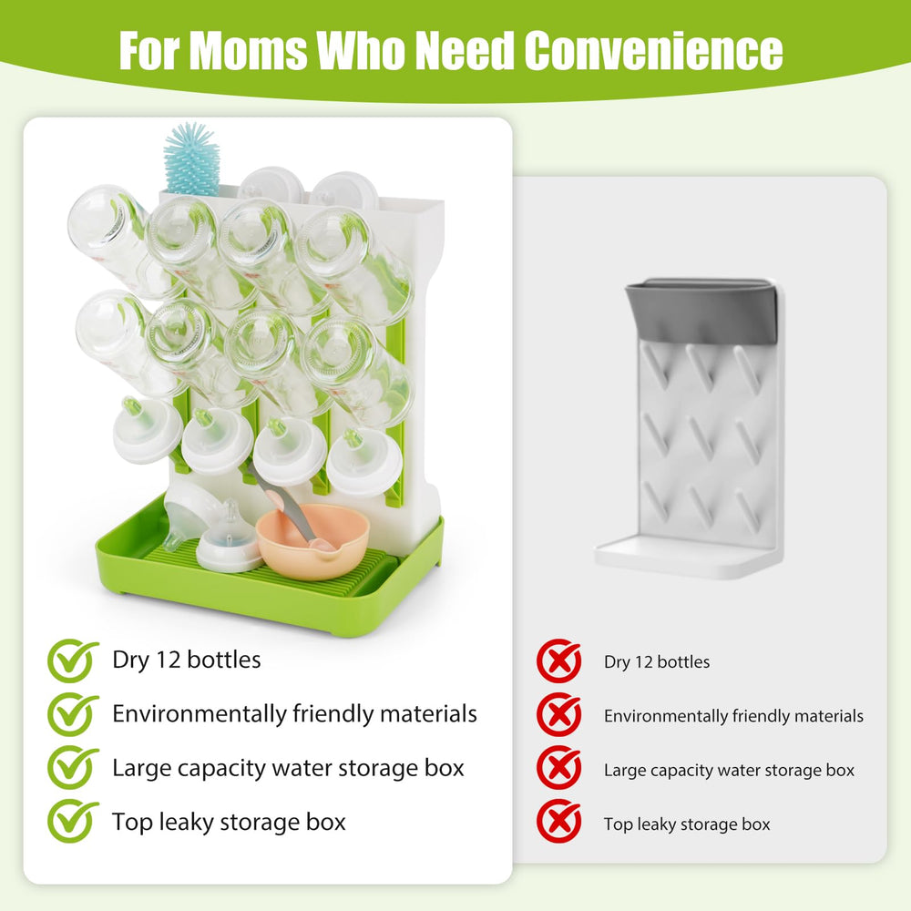 Flysich rack holds up to 12 bottles plus accessories for space-saving organization
