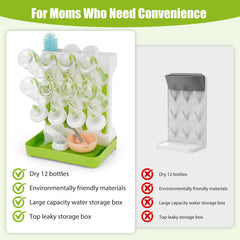 Flysich rack holds up to 12 bottles plus accessories for space-saving organization