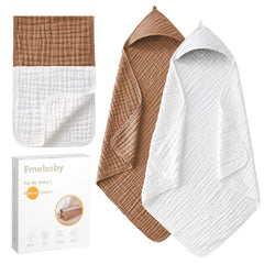 Fmebaby hooded towel 36x36 setup shows plush muslin for quick cozy wrap