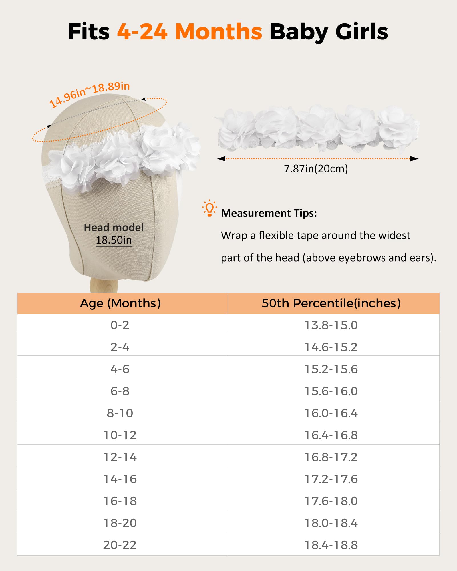 Fimada adjustable headband with flower bow for secure fit