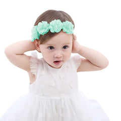 Fmeida baby girls headband in light green flower crown, ideal photography prop.