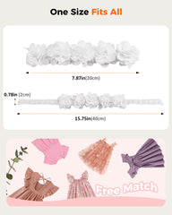 Fmeida baby headband orange flower crown; easy to match outfits for celebrations.