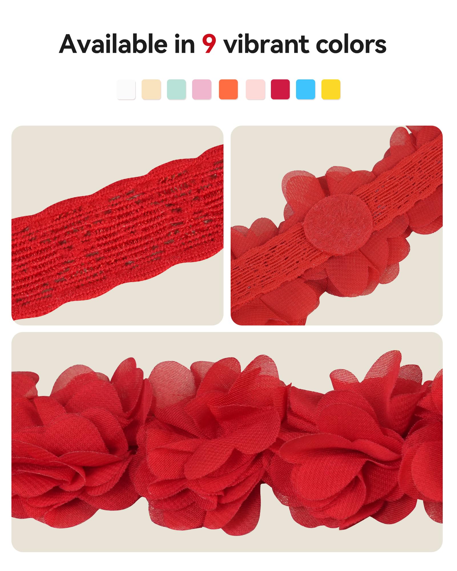 Fmeida flower crown headbands, adjustable for a secure, comfortable fit